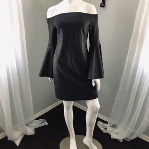 New VINCE CAMUTO OFF-SHOULDER BELL SLEEVES DRESS